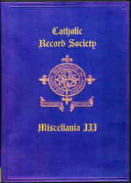 Catholic Record Society. Miscellanea III