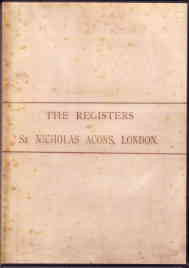 Parish Register of St Nicholas Acons, London