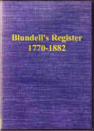 Blundell's Register 1770-1882 Tiverton Devon