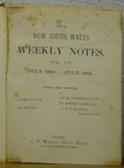 Image unavailable: New South Wales Weekly Notes VII 1890-1893 (Court Reports)