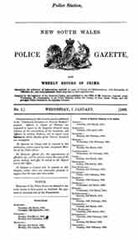 Image unavailable: New South Wales Police Gazette 1863