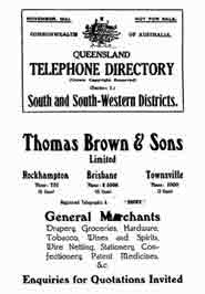 Queensland Telephone Directory 1931 South and South Western Districts