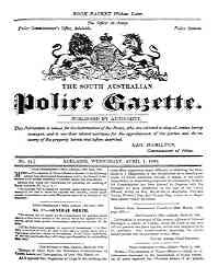 South Australian Police Gazette 1868-70