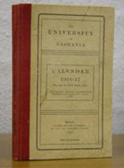 Image unavailable: Calendar of the University of Tasmania 1916-17
