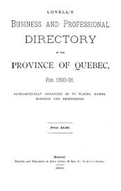 Lovell's Business & Professional Directory of Quebec, 1890 - 1891