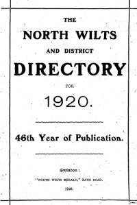 North Wiltshire and District Directory 1920