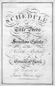 Schedule of the Title Deeds of the Sneaton Estate (North Riding)