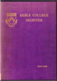 A Register of Keble College Oxford from 1870 to 1925.