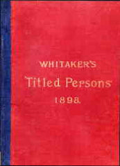 Image unavailable: Whitaker's Titled Persons 1898