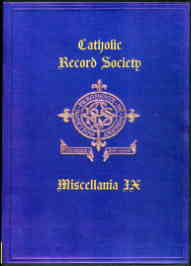 Catholic Record Society. Miscellanea IX