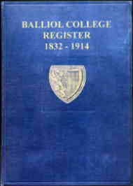 Balliol College Register Oxford 1832-1914