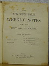 New South Wales Weekly Notes VII 1890-1893 (Court Reports)