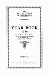 Image unavailable: Queensland Baptist Year Books 1921-30