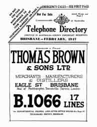 Queensland Telephone Directory 1947 South and South Western Districts