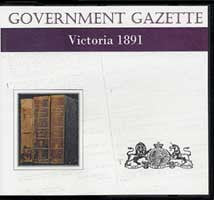 Image unavailable: Victorian Government Gazette 1891