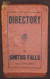 Directory of Smiths Falls, Ontario c1948 (has household  and business entries, etc., & a map) (on CD)