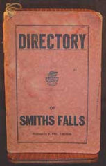 Directory of Smiths Falls, Ontario c1948 (has household  and business entries, etc., & a map)