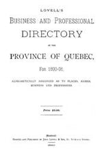 Lovell's Business & Professional Directory of Quebec, 1890 - 1891