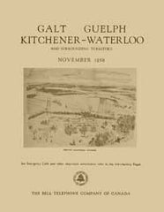 Image unavailable: Galt, Guelph, Kitchener-Waterloo, Telephone Directory - November, 1958