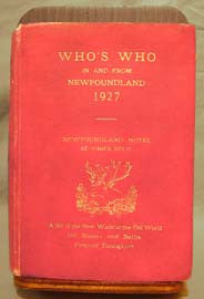 Who's Who in and from Newfoundland - 1927 (on CD)
