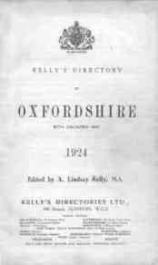 Kelly's Directory of Oxfordshire, 1924 (with map)